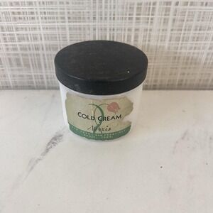 Vintage Norris Cold Cream Jar Milk Glass with Metal Lid 1960s BxA